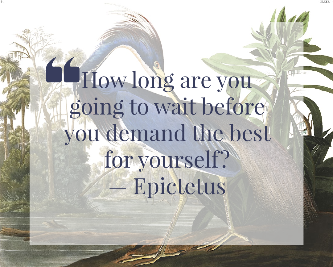 Epictetus demand the best for yourself